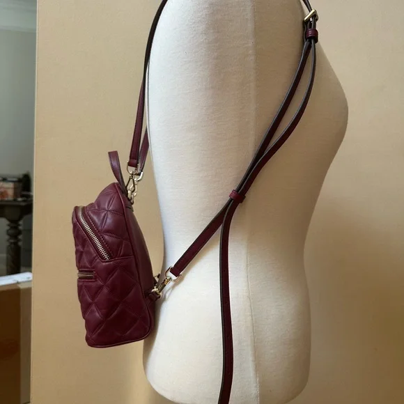 Kate Spade small Quilted Maroon Backpack  display picture 1